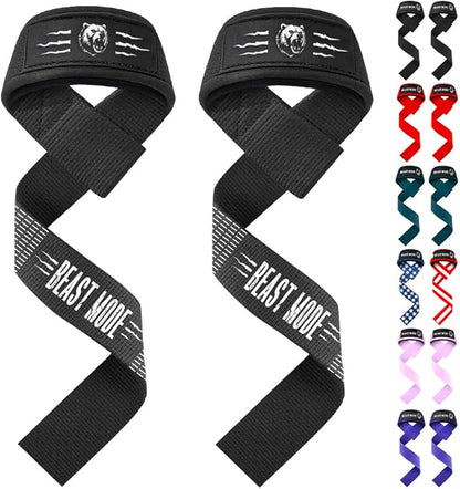TECEUM Lifting Straps for Weightlifting Gym Strength Training - Wrist Straps with Neoprene Padded Cotton - Men & Women – Ideal for Powerlifting, Bodybuilding & Deadlifts