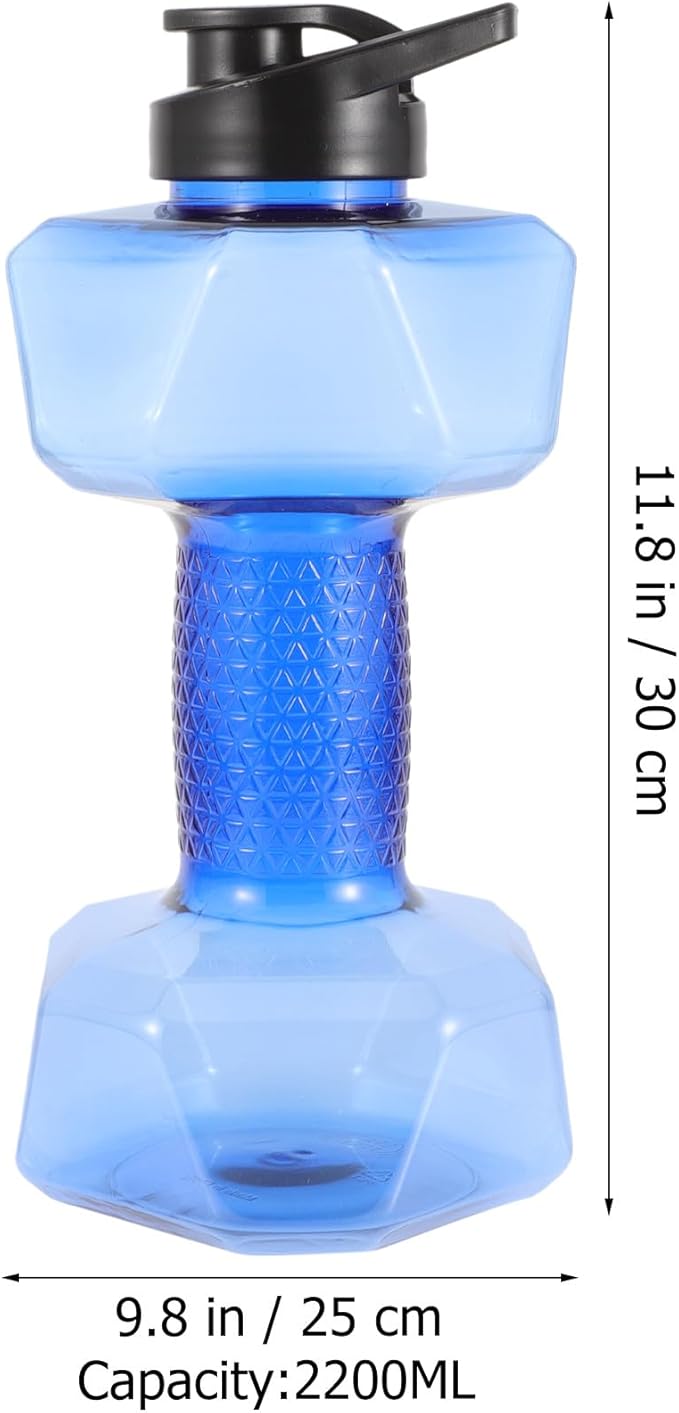 Large Capacity Sports Water Bottle with Hinged Cap and Silicone Seal, Blue Fitness Water Kettle for Running and Outdoor Exercise