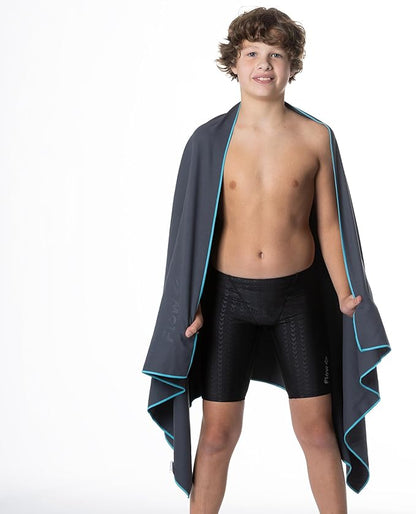 Flow Swim Gear Flow Hydro Sport Towel - Microfiber Quick Dry Swimming Towels for Swim, Pool, Triathlon, and Other Water Sports in Medium and Large Sizes (Gray, X-Large (72" X 40"))