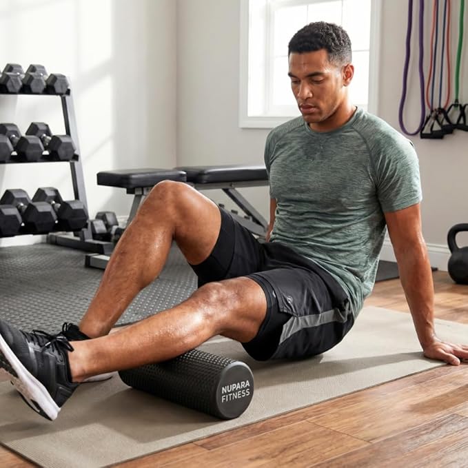 Foam Roller for Back, Legs, and Deep Tissue Muscles. Muscle Roller for Running, Cycling, Sports, Exercise, Recovery, Physical Therapy, Yoga, and Pilates. (Dark Blue, 18 inch - Large)