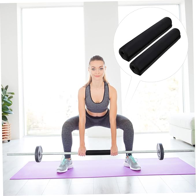 Mipcase 2pcs Thick Barbell Squat Pad with Shoulder and Neck Protection High Grip Weightlifting Cushion for Squats Lunges Hip Thrusts Lightweight and Easy to Install Gym Support Pads