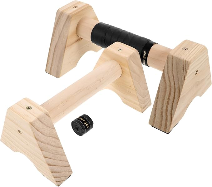 Wood Push up Bars Push up Grips Beech Wood Non-slip Parallettes for Men Women Home Gym Calisthenics Equipment Strength Training Stands 30cm Pair