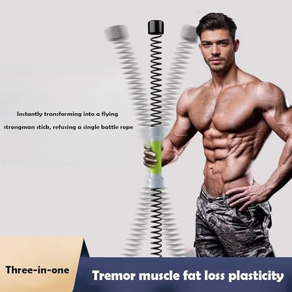Weighted Ropeless Battle Ropes for Home Gym, Portable Weighted Workout Ropes Set, Heavy Duty Arm Exerciser Low-Impact Full Body Exercise Equipment for Men & Women (Green)