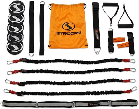 Stroops VITL Slastix Resistance Bands Set | All-in-One Full Body Workout System Bands, Handles, Foot Straps, Door Anchors, Agility Dots & Carry Bag for Home Fitness