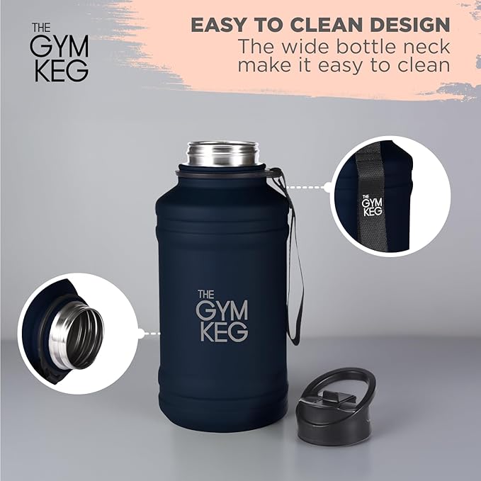 THE GYM KEG Stainless Steel Water Bottle - Leak-Proof, Insulated Beverage Container for Hot and Cold Drinks - Durable, Versatile and Kid-Safe - Keg Stainless Steel Bottle - New