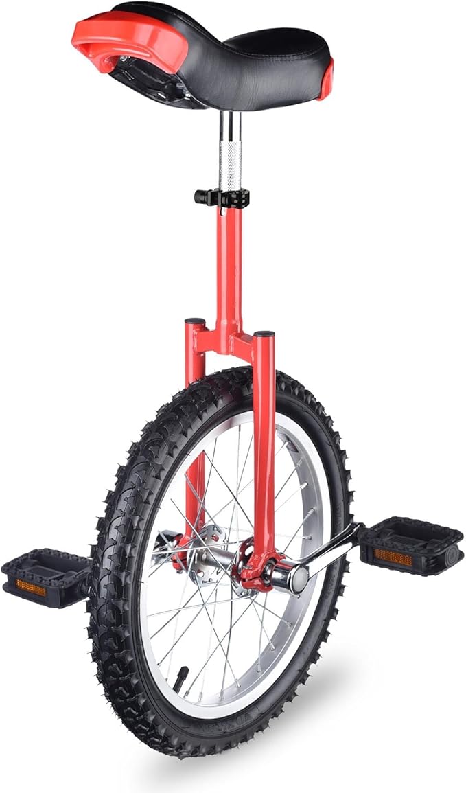 AW 16/18/20/24 Inch Wheel Outdoor Unicycle Adjustable Seat Exercise Bicycle Fit Adults Kids Outdoor Sports Fitness Exercise, for Choice