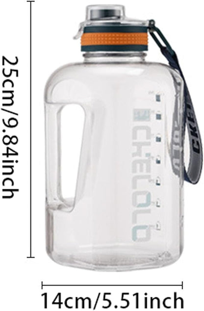 75 Oz Gym Water Bottle, Bpa Free Clear Plastic Water Bottle with Time Marker,Wide Mouth Reusable Large Plastic Water Bottles for Gym Home Hiking Outdoors Workout Camping Sports Travel