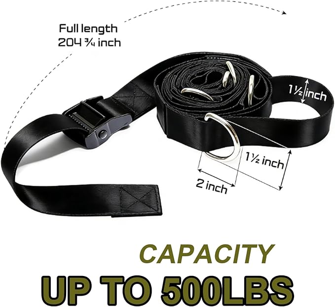 Multi Loop Door Anchor Strap for Resistance Bands, 16.4ft Heavy Duty Anchor System with Multiple Loops, Punch-Free Workout Strap with Storage Bag for Home Gym, Full Body Training & Physical Therapy