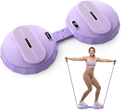 Merach Foldable Twist Board, Waist Twister Machine Exercise with Counter - Silent Ab Twister Board for Home Workout, Abs Exercise for Women & Men, Portable Waist Twisting Machine for Core, Legs & Arms