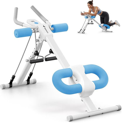MERACH Ab Machine, Ab Workout Equipment, Adjustable Ab Trainer Machine for Abs Workout at Home Gym, Foldable, Knee Protection, Abdominal Trainer for Stomach Workout