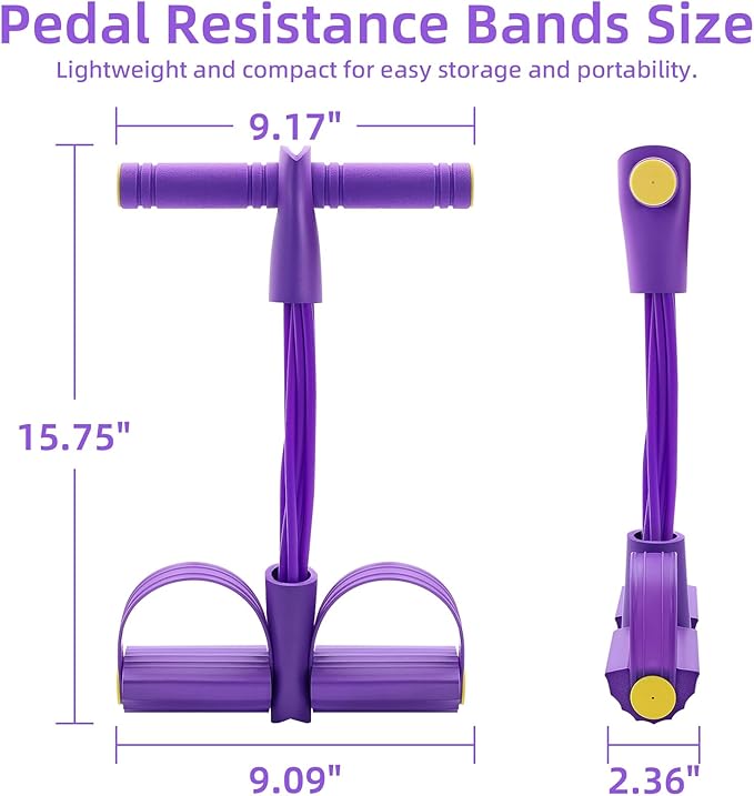 Pedal Resistance Band with Handles, Enhanced 6-Tube Foot Pedal Resistance Band, Multifunction Tension Rope for Full Body Workout, Manual Tension Training Pedal for Arms Legs Abs Waist Home Gym