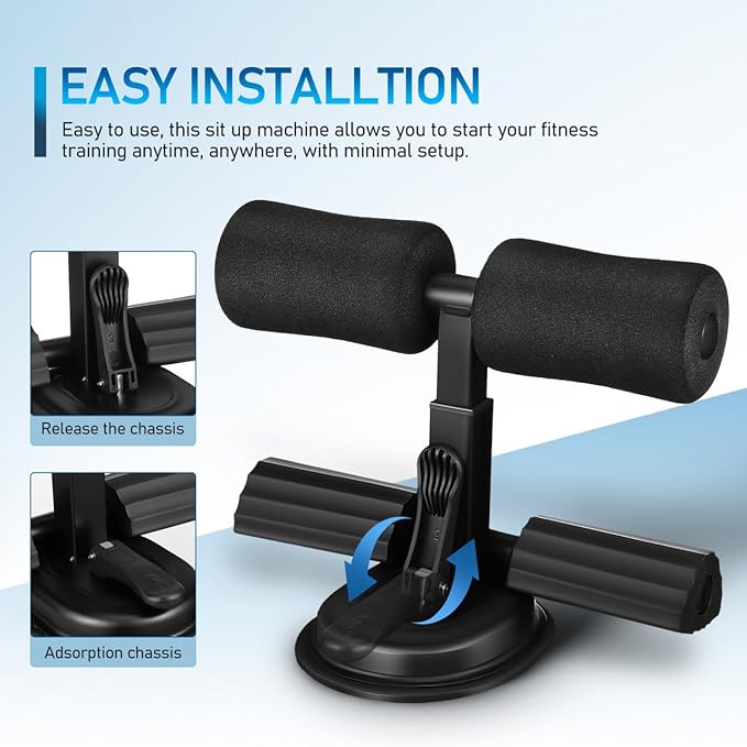 Adjustable Sit up Bar with Strong Suction Cups Foot Holder for Home Core Training and Abdominal Workout Equipment Multifunctional Fitness Auxiliary Device
