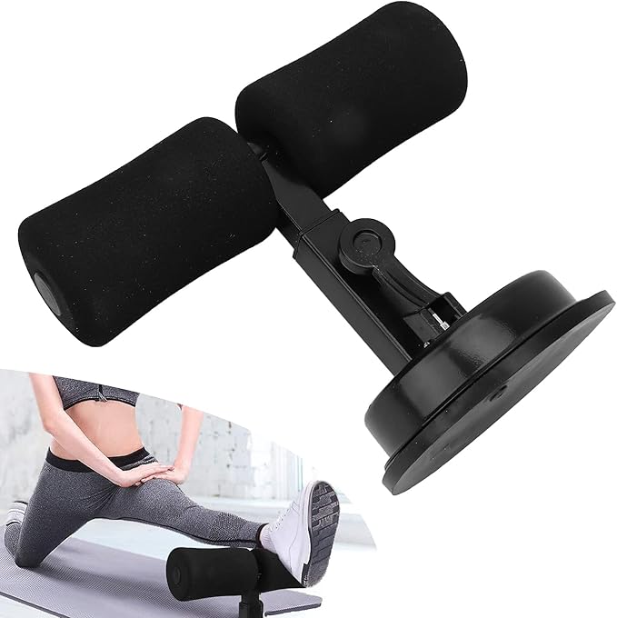 Sit Up Bar for Floor, Abdominal Muscle Exercise, Portable Sit Up Tool Exercise Equipment Assistant Device with Self Priming Suction Cup,Body Shaping (Black)