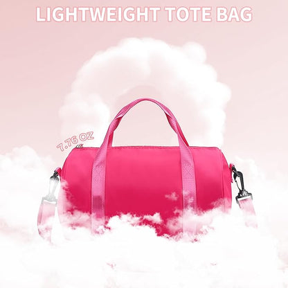 Mini Gym Bag for Women Small Duffle Bag Mini Gym Tote Bag Sport Bag for Yoga Swimming Dance (RoseRed)