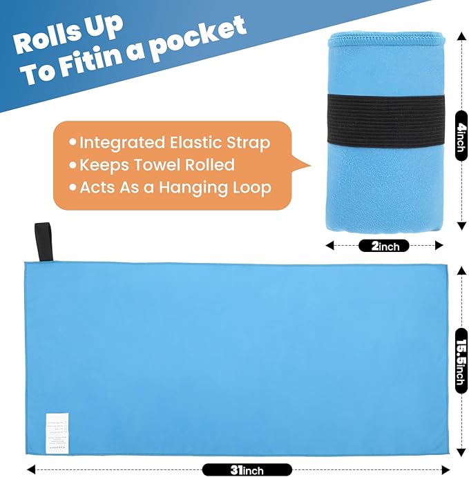 6 Pack Workout Towels Microfiber Quick Dry Lightweight Gym Towel Men Women Fitness Yoga Running Riding Hiking Tennis Fising Sports Body Sweat Towel(6 Pack(Dark))