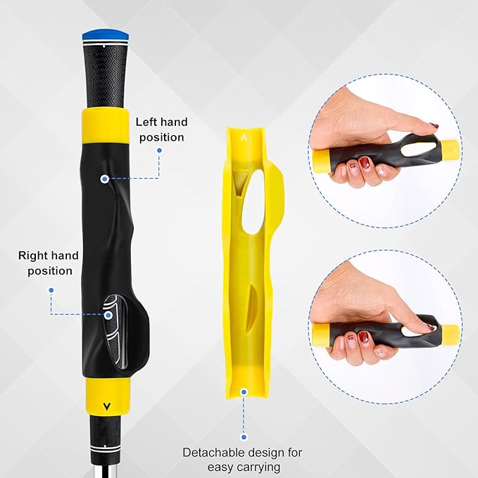 Golf Club Grip Trainer, Right Hand Lightweight Swing Trainer Golf Training Aid with Anti-Slip Wrist Support Accessories for Correct Hand Position & Grasp