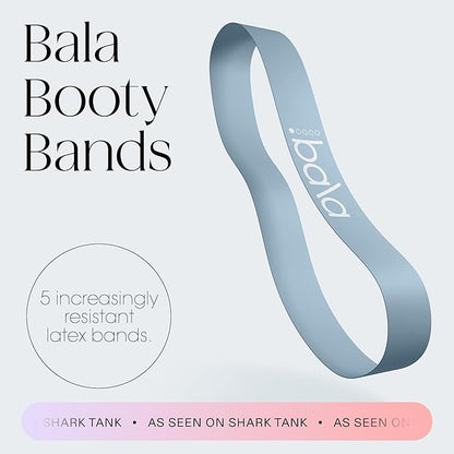 Bala Booty Bands Resistance Bands for Women & Men - Elastic Exercise Bands for Working Out - Wrist, Ankle, Legs & Booty Bands - Workout Resistance Bands for Yoga, Pilates, Strength Training