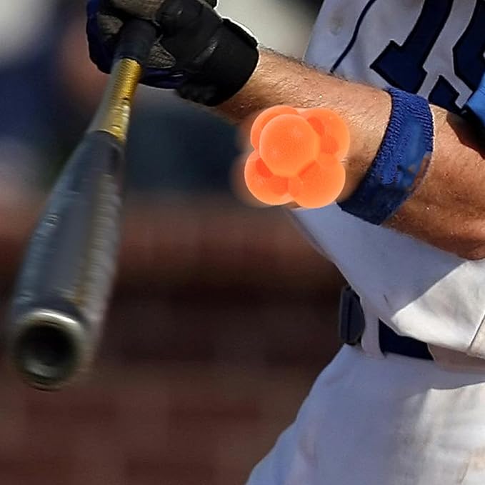 Hexagonal Reaction Ball for Reflex Training Orange Agile Speed Training Tool for Hand Eye Coordination Goalkeeper and Baseball Practice Reaction Equipment