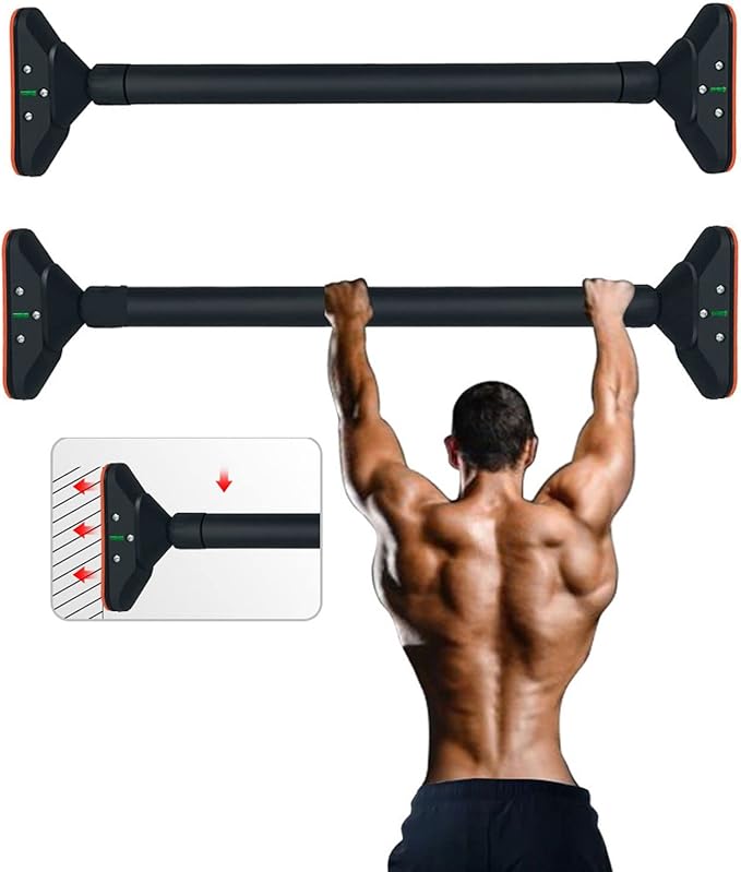 Pull Up Bar for Doorway,Chin Up Bar for Body Workout,Narrow Pads,Home Gym Exercise Fitness with Level Meter and Adjustable Width