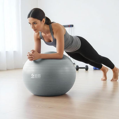 Gruper Yoga and Pilates Ball,4 Sizes Gym Ball for Fitness, Yoga, Workout, Pregnancy and Physical Therapy,Quick Pump Included,Great as Yoga Ball Chair for Office or Home Gym Equipment