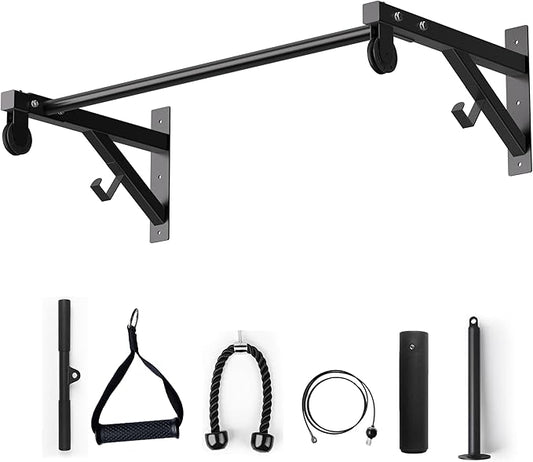 Pull Up Bar Wall Mounted, Heavy Duty 650 lbs Capacity Chin Up Bar, 48" Multi-Grip Strength Training Pull-up Bars, for Home Gym Garage/Backyard Total Body Workout, Ease Of Use Mounting