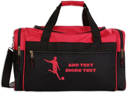Personalized Sport Deluxe Duffel Bag With Custom Name & Text - Soccer