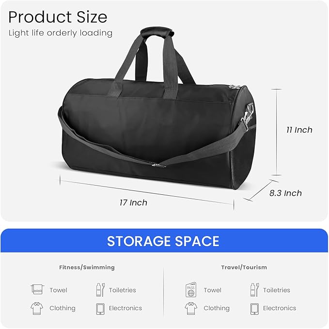 C&F BOGMOST Small Gym Bag for Women & Men,Small Lightweight Duffel Bag Carry On Bags Mini Duffel Travel Bag Waterproof Sports Bags for Workout/Sport/Travel, Purple,Medium