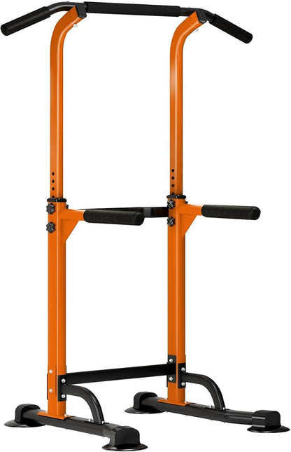 DlandHome Power Tower Pull Up Dip Station Multi-Function Fitness Equipment for Strength Training Adjustable Height Dip Stand for Home Gym