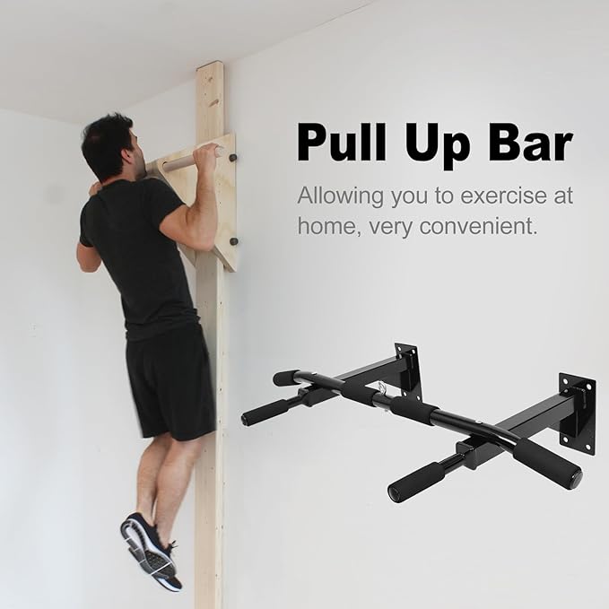 BESTonZON Adjustable Pull up Bar for Home Fitness Heavy Duty Horizontal Chin-up Bar Wall Mounted Exercise Accessory for Strength Training and Workout