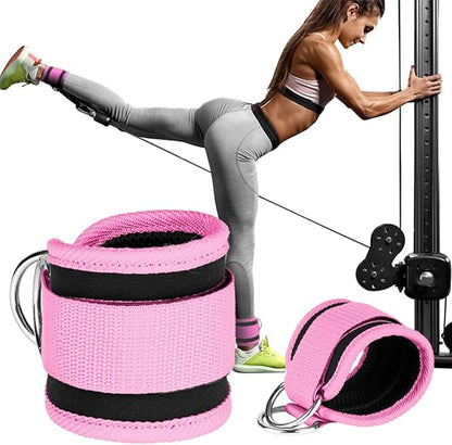 Ankle Strap Ankle Resistance Band Wrist Cuff Padded Strap Adjustable Fitness Glute Kickback D-Ring for Cable Machine Gym Foot Leg Training Brace Support 1 Pack