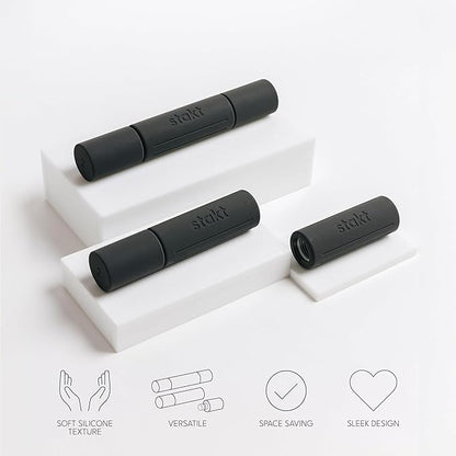 Stakt Adjustable Hand Weights, Compact Dumbbell Set with 2 4 6 Pound Weight Options, Portable Workout Equipment for Strength Training at Home or On the Go
