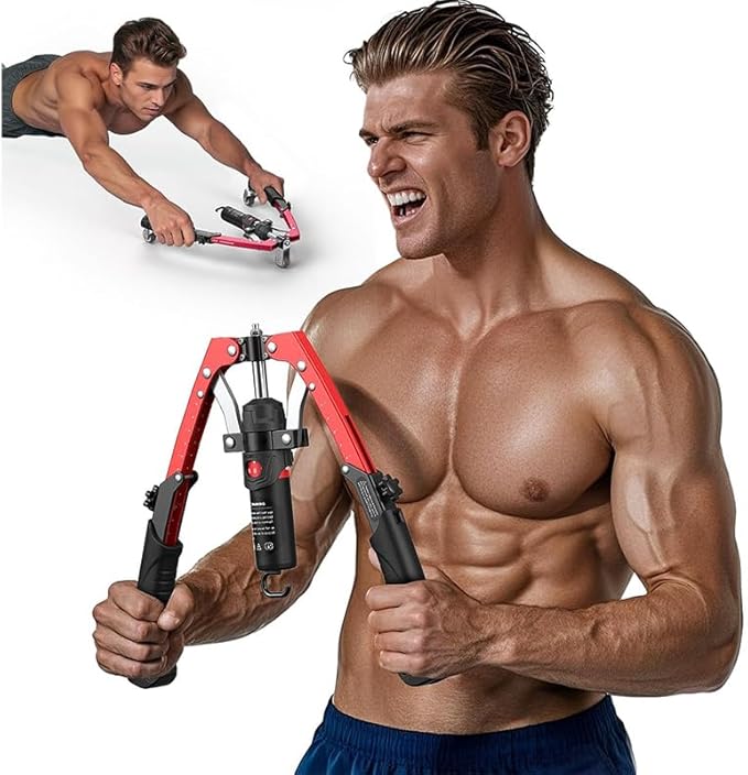 Saker Adjustable Hydraulic Twister Arm Trainer, 22-440Lbs Chest Expander，3-in-1 Home Gym Equipment for Arm, Chest & Core Strength Training for Men & Women