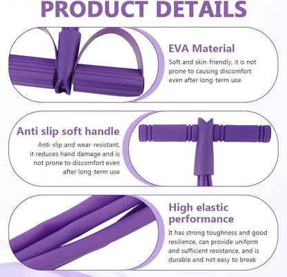 21 Fitness Resistance Bands with Pedal Ankle Puller, Full Body Strength Training Equipment for Home Gym, Sit Up Assist, Toning Arms, Legs, Waist