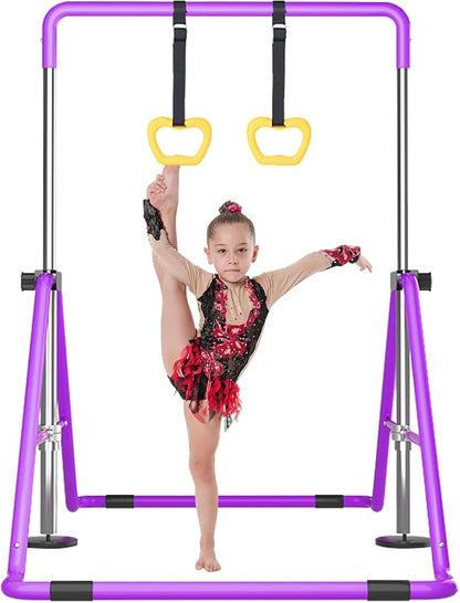 Kids Gymnastics Bar Gymnastic Equipment for Home Adjustable Height Gymnastic Training Bar Gymnastic Stuff for 3-7 Years Old Girls