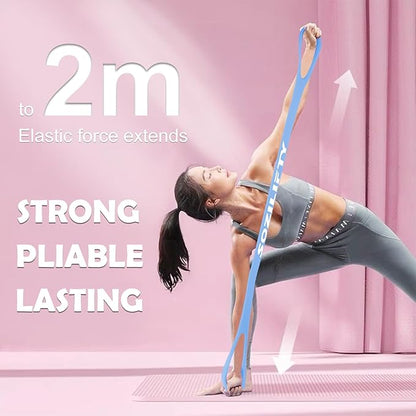 Figure 8 Resistance Band (Upgraded),Elastic Band, Stretch Bands, with Storage Bag, for Arm,Shoulder, Back,Leg Stretching Workout, Portable Home Office Elastic Ropes for Yoga, Pilates
