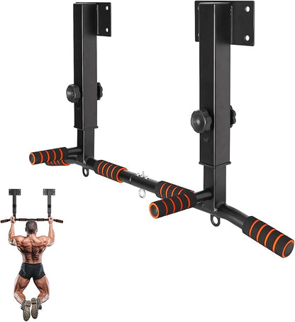 Pull Up Bar Wall Mounted: Adjustable Wall Joist Mount Pull Up Bar & Chin Up Bar for Home Gym Workout Strength Training Equipment