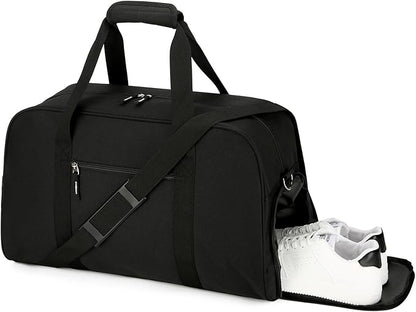 Searock 21 Inch Gym Bag with Shoe Compartment, Sports Duffle Bag for Travel, Carry On Duffel Bag, Weekender Overnight Bags for Men and Women Traveling, Black