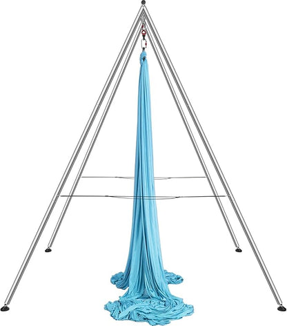 VEVOR Yoga Stand Frame, Max 441-551 lbs Load Swing Stand, Triangular Structure Aerial Rig, Aerial Silk Stands with Yoga Hammock, Standard & Height-Adjustable Version