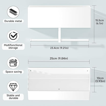 Home Gym Wall Storage, White Resistance Bands Rack Hanger Metal, Wall Mounted Fitness Bands Holder, Multi-Purpose Heavy Duty Workout Gym Storage Rack for Resistance Bands, Straps, Jump Ropes (White)