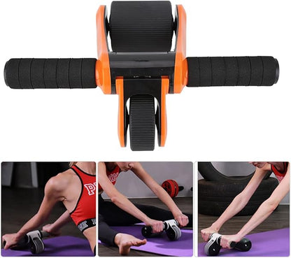2 Wheels Ab Roller Wheel, Abdominal Muscle Exerciser, Dual - Wheel Core Trainer with Knee Pad for Home Gym, Stable Aluminum Alloy Frame, Foldable Design for Full - Body