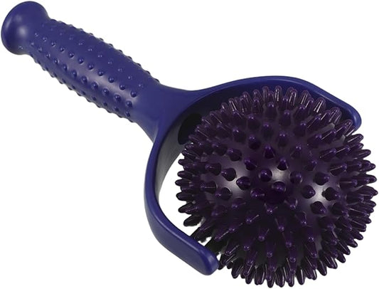 HOMSFOU Large Spiky Ball Massage Stick for Muscle Relief, Handheld Mobility Yoga Roller Blue and Purple Colors, Trigger Point Therapy Tool for Back, Shoulders, Thighs, and Calves, Fitness
