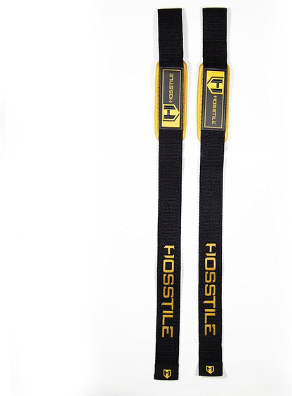 HOSSTILE Padded Lifting Wrist Straps (Pair) - Reinforced Support for Powerlifting, Bodybuilding, Gym Workouts, Strength Training, Deadlifts & Fitness Workouts - Extra Long, Durable, Adjustable