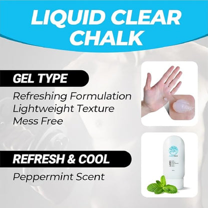GRIPT Clear Liquid Chalk for Pole Dancing Mess Less Professional Dry Hand Grip Gel Chalk 100ml for Pole Dance Aerial Yoga Tennis Golf Racquet Grips Sweat Resistant Long Lasting