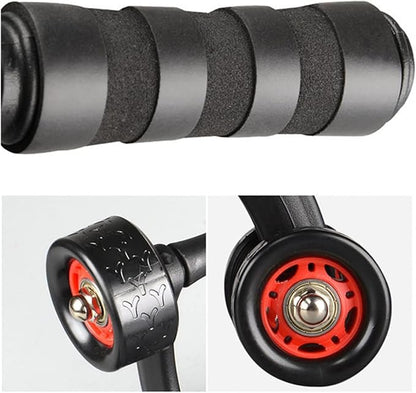 2 Pack 4-Wheel Ab Roller Abdominal Exercise Roller for Six Pack Abs, Core Workout Trainer, Stomach Exercises with Knee Mat, Sport Fitness for Men and Women