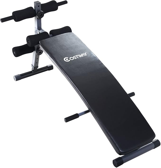 Costway Adjustable Arc-Shaped Decline Sit up Bench Crunch Board Exercise Fitness Workout