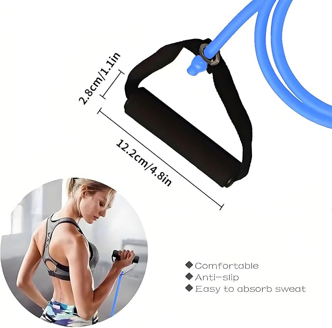 Premium Exercise Bands Resistance Bands Set with Handles & Door Anchor - Perfect Stretch Rope for Home Workouts, Ideal for Fitness Enthusiasts & Home Gym