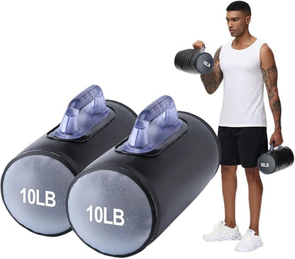 Water Dumbbells,Water Filled Training Dumbbells, Travel Weights Set, Adjustable Weights to 40Lbs,30Lbs,20Lbs,10Lbs,4Lbs Dumbbell Pair,Each 20/15/10/5/2 Lbs, Portable Gym for Strength Training, Fitness and Shaping