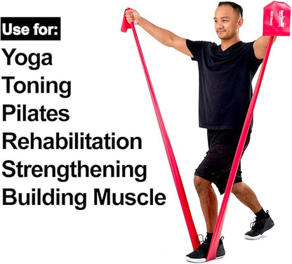Resistance Band for Working Out | Super Exercise Bands 8,16,24 Yard Bulk Rolls |10 Strengths in Light Medium and Heavy Resistance Bands | Latex Free Workout Bands Including App and e-Book