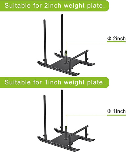 Kipika Weight Sled, Workout Sled, Fitness Strength Training Sled, Speed Training Sled for Athletic Exercise, Speed Improvement, Easily Through Obstacles, Suitable for 1" & 2" Weight Plate