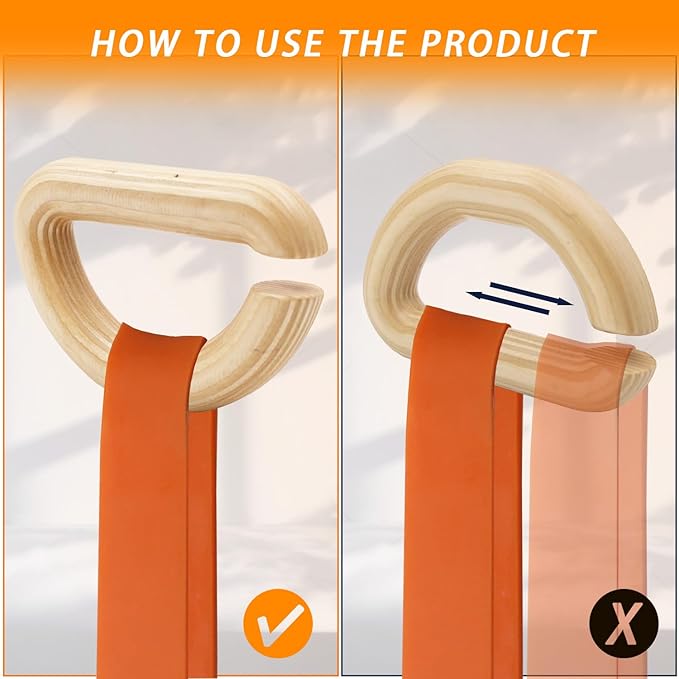 Lights Mountain Wooden Resistance Bands Handles Versatile Exercise Handles with Anti-Slip Grip Tapes for Elastic Band Workouts Home Gym Strength Training and Full-Body Workouts